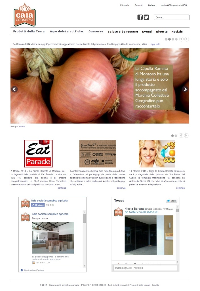 Il nuovo sito WEB di GAIA Agricola